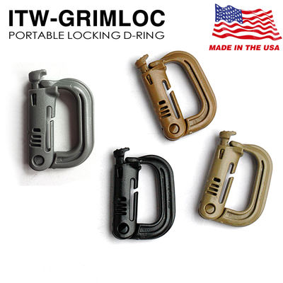 American-made imported ITW GRIMLOC MOLLE tactical D-type lock outdoor backpack water bottle quick-hanging buckle