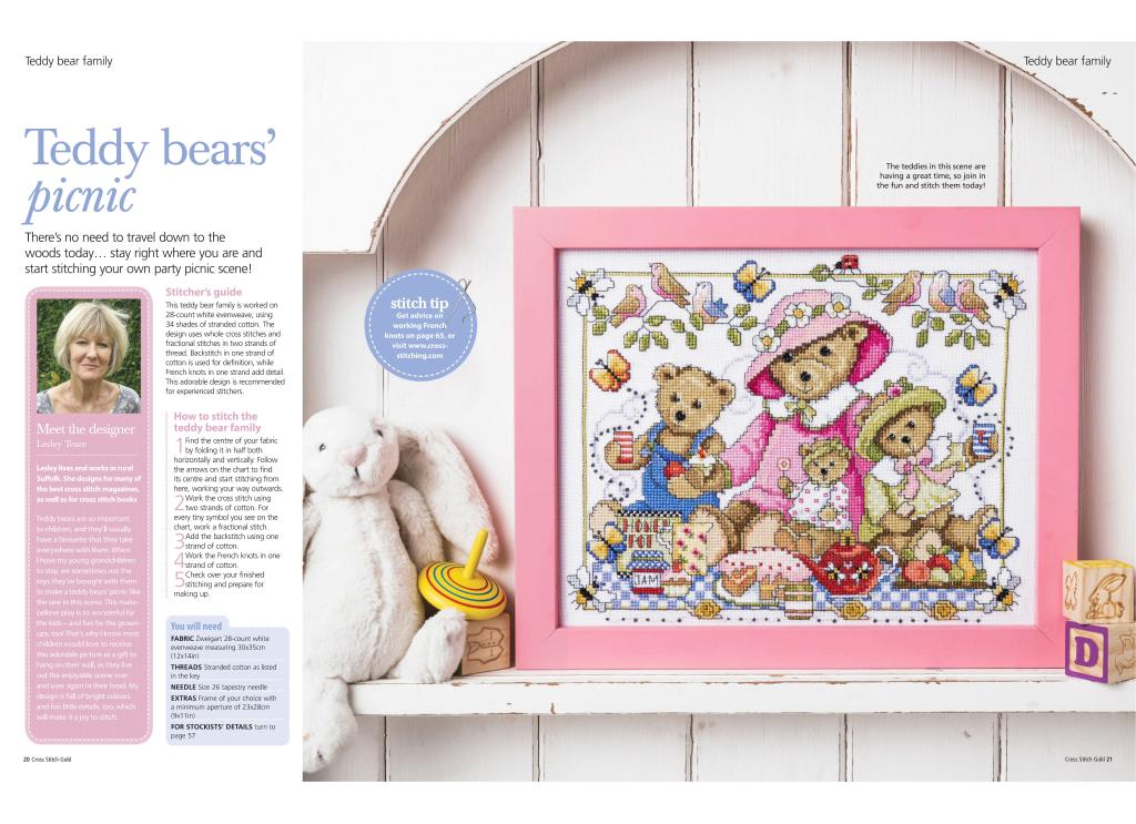 Teddy Bera Family paper embroidered figure 4 pages 128g Color spray cans paper Print