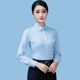 Mùa thu áo sơ mi nữ dài tay phỏng vấn váy áo mỏng Slim áo sơ mi trắng Quần yếm chuyên nghiệp áo sơ mi dài tay Áo sơ mi dài tay