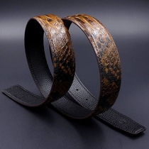 New python embossed leather belt body fashion belt body fashion belt leather trendy man headless belt 3 4cm accessories