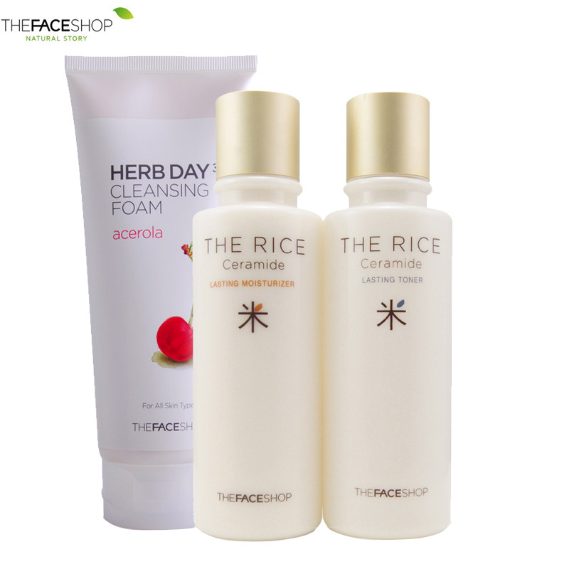 【天猫超市】菲诗小铺大包装滋润保湿护肤套装洗面奶化妆水乳液女