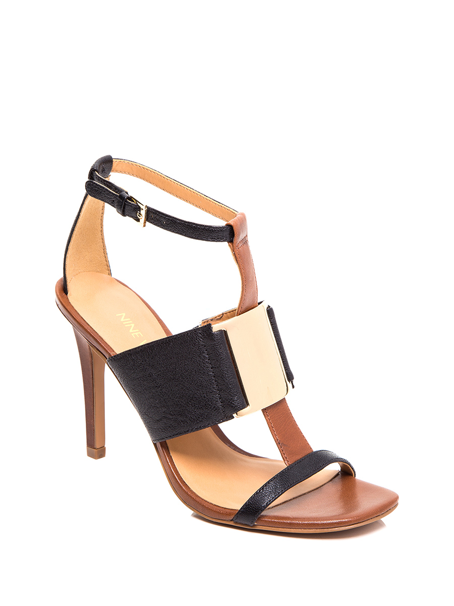 Nine West/玖熙 黑色金属镶片搭带细高跟鞋