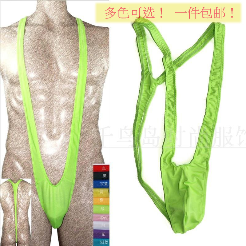European and American Popular Borat Mankini Swimsuit Men's Swimwear with Straps Borat