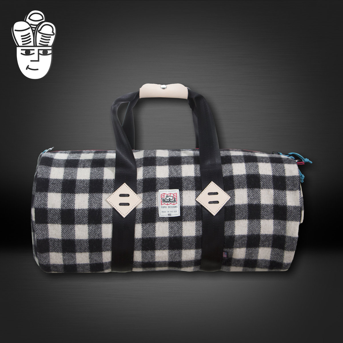 Topo Designs X Woolrich Duffel 时尚格纹限量筒包 大容量手提包