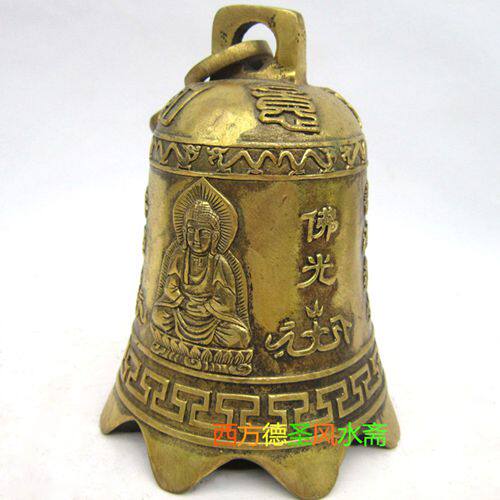 Bronze bell-bell wind bell bronze bell Buddha photoplop Guanyin Suzuki Feng Shui Pendant 5 Yellow and two black windows door hanging