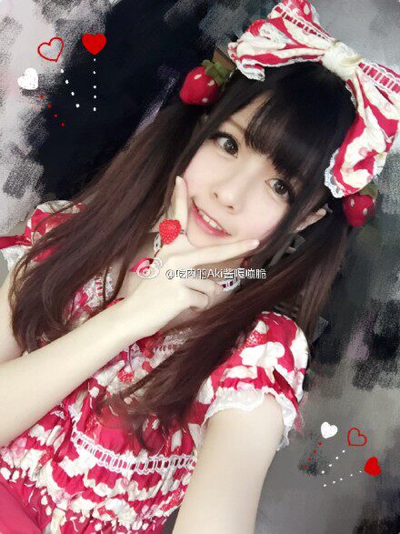 Pure handmade Japanese super cute wool felt strawberry hair ring