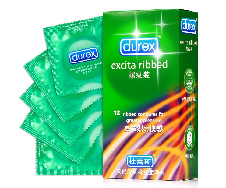 Durex杜蕾斯螺纹装避孕套 12只天然乳胶橡胶安全套 夫妻成人用品