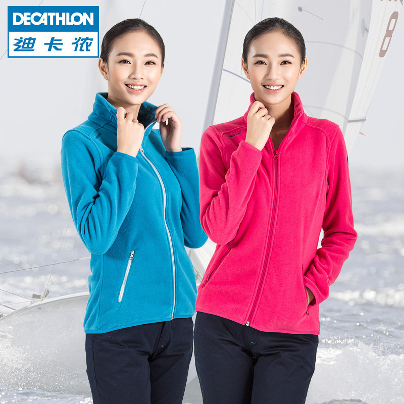 迪卡侬户外抓绒衣女款开衫情侣加厚保暖摇粒绒冲锋衣内胆TRIBORD
