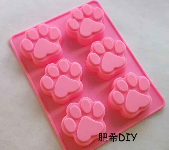 DIY Handmade Soap Breast Milk Soap Silicone Mould Cake Chocolate Mould 6 Hole Cat's Claw