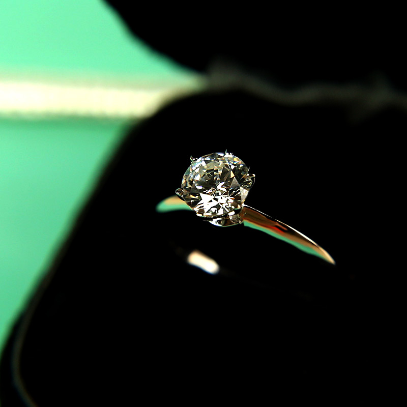 Flashy European Classic Fashion 925 Pure Silver 1 Carat Diamond Ring Six Paws Crown Bride Wedding Emulation Courting Wedding Ring