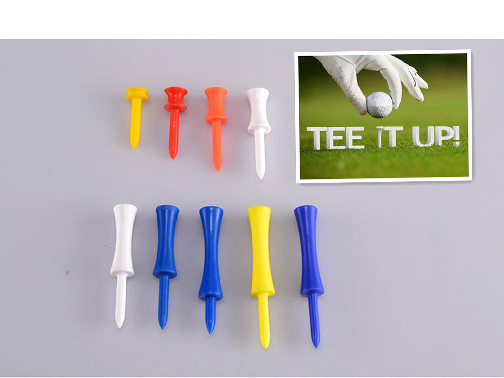 Plastic two sections high short golf TEE ball pin ball needle serve with kickball goal-shaped golftee
