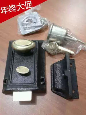 Bullhead lock old-fashioned indoor and outdoor wooden door lock old door lock two insurance bull head lock double insurance lock