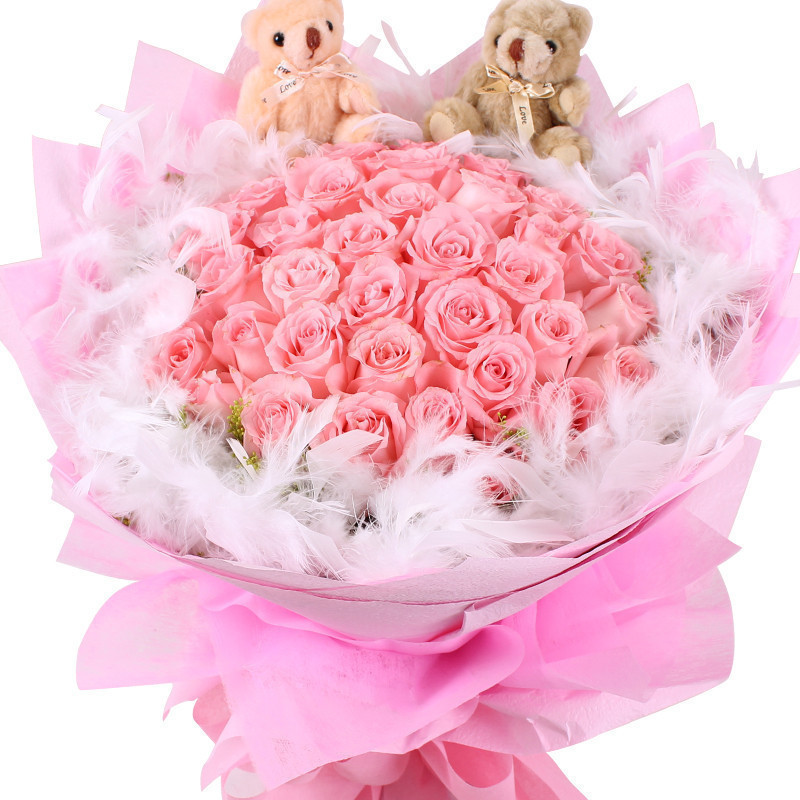 宿州花店送花33朵粉玫瑰鲜花速递同城滁州阜阳丰宁求婚预定七夕