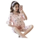 Bà bầu đồ ngủ mùa hè mỏng phần đồ ngủ cotton điều dưỡng mùa hè ngắn tay điều dưỡng nhà dịch vụ mùa hè mang thai nữ phù hợp - Giải trí mặc / Mum mặc đồ bộ sau sinh Giải trí mặc / Mum mặc