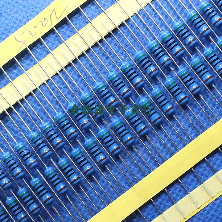  Metal film resistance 1 2W 500 Euro 500R 1% color ring resistance 0 5W 5W new 100 only