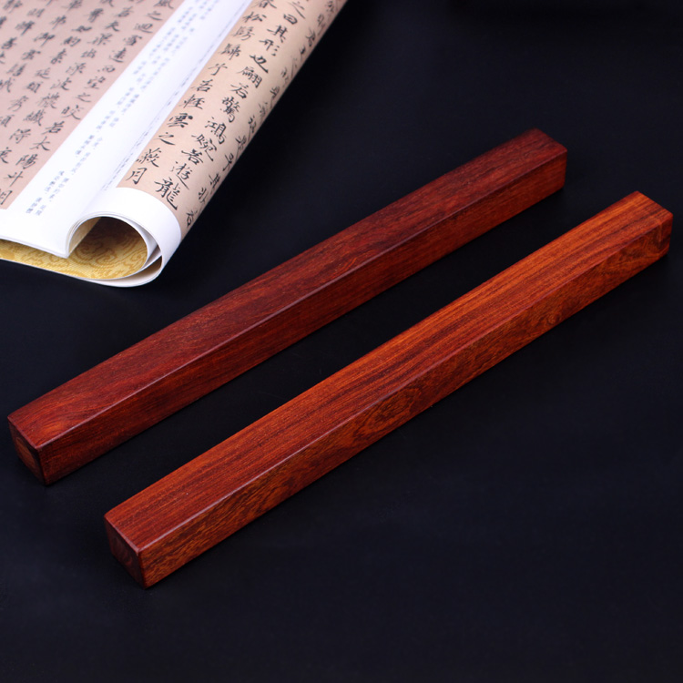 Small leaf red sandalwood Japanese ruler rosewood calligraphy calligraphy and painting paper press pillow paperweight 30cm