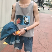 Beach vest thủy triều thương hiệu cotton thoáng khí rộng vai mồ hôi vest sinh viên lỏng kích thước lớn thể thao giản dị thể thao vest