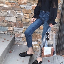 FANLE STUDIOS self-reserved 2 super good version of the leg straight giant thin 9-point jeans