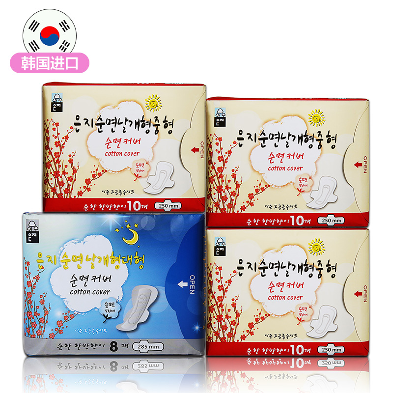 恩芝卫生巾 韩国原装进口卫生巾 4包38片 棉柔日夜用护理组合套装