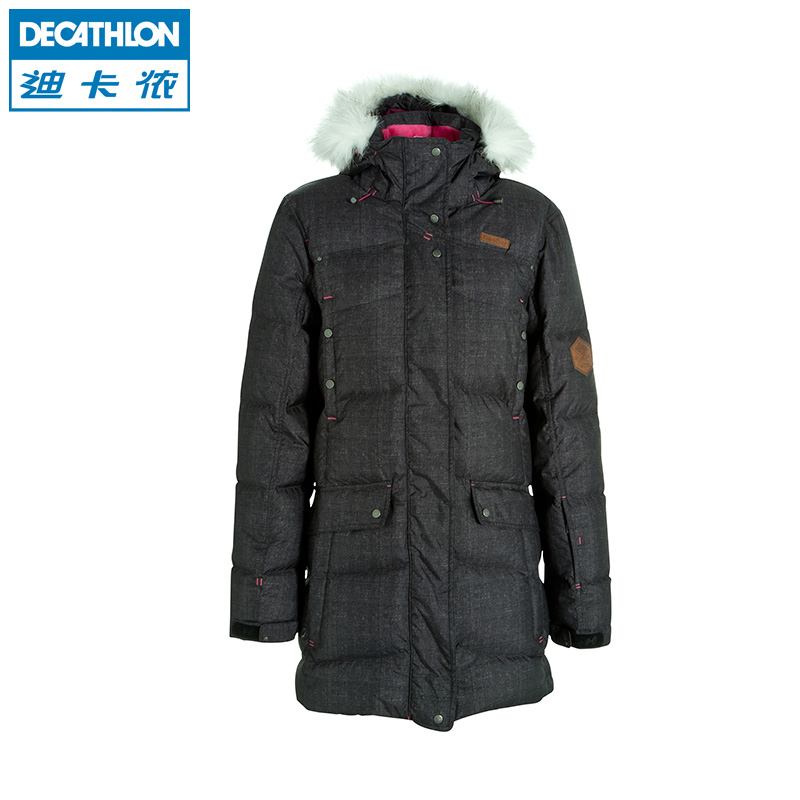 迪卡侬 冬季羽绒服 女士 防风加厚保暖中长款羽绒服 WED'ZE