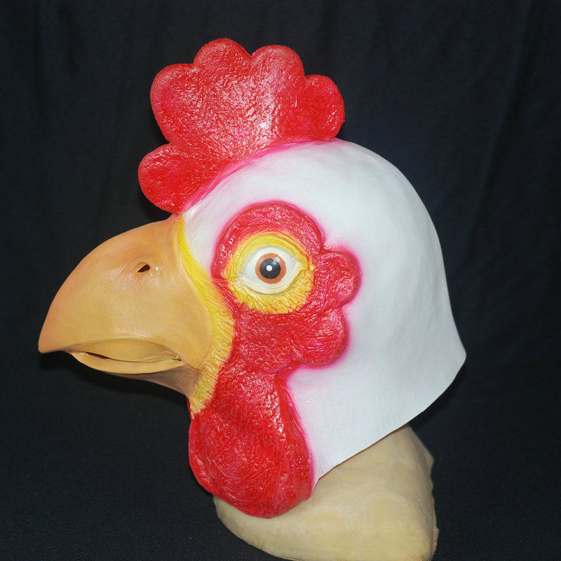 White Rooster Hood Mask Animal Headgear Dance Performance Props Fly Birds Party Kitchen Window Models Show Creativity