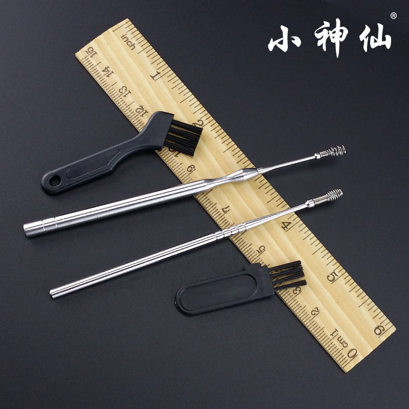 Little fairy ear plucking tool stainless steel spring ear spoon spiral ear spoon ear picking tool home digging ear spoon send brush