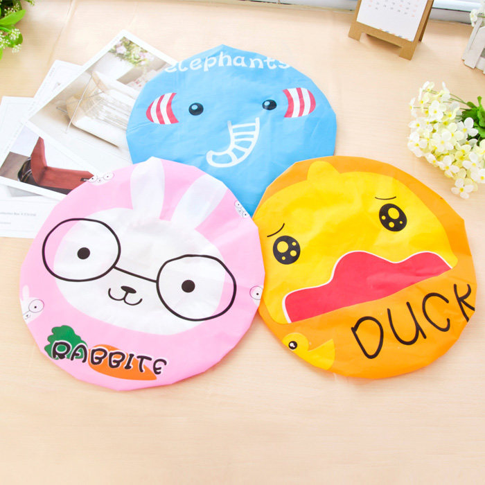 Cute home Super Meng Catolace side bath cap Japanese waterproof bath hat shampoo hat button cap