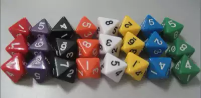 8-sided acrylic digital dice Multi-sided color board game Life Magic Fengyun D8 role-playing game dice