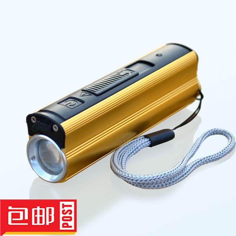 Multifunction LED intense light flashlight with cigarette lighter USB mobile charging operation power 18650 anti-body