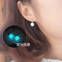  Original luminous stone beads drop earrings Korean simple female earrings student personality luminous jewelry girlfriend gift