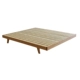 Đơn giản giường tatami ngắn giường gỗ sồi khung đen óc chó màu đỏ giường giường ngủ mà không cần tùy chỉnh giường Bắc Âu căn hộ nhỏ - Giường