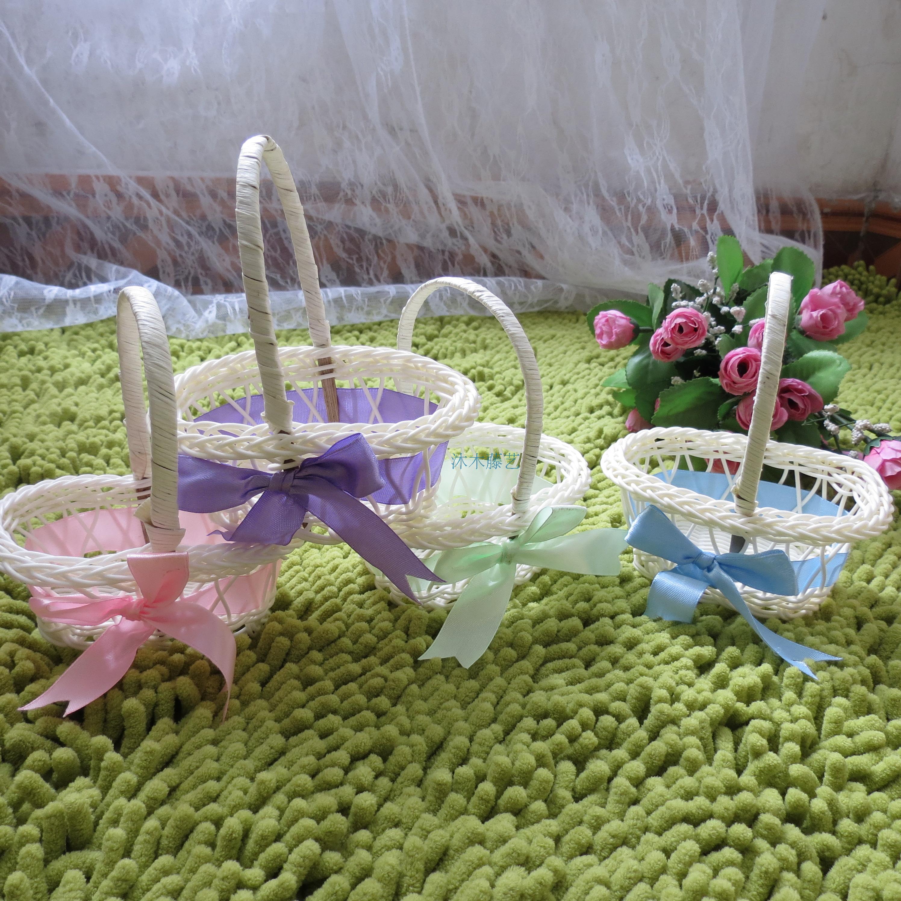 Flower basket bamboo rattan weaving portable wedding candy dance home office decoration ornaments diy handmade basket