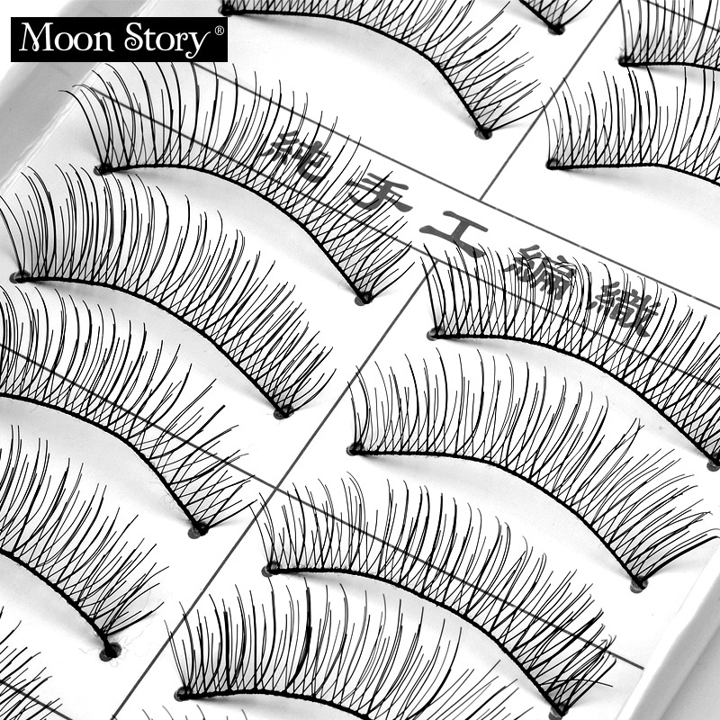Moonstory/萌黛儿纯手工10付装假睫毛 棉线梗 自然裸妆 长款