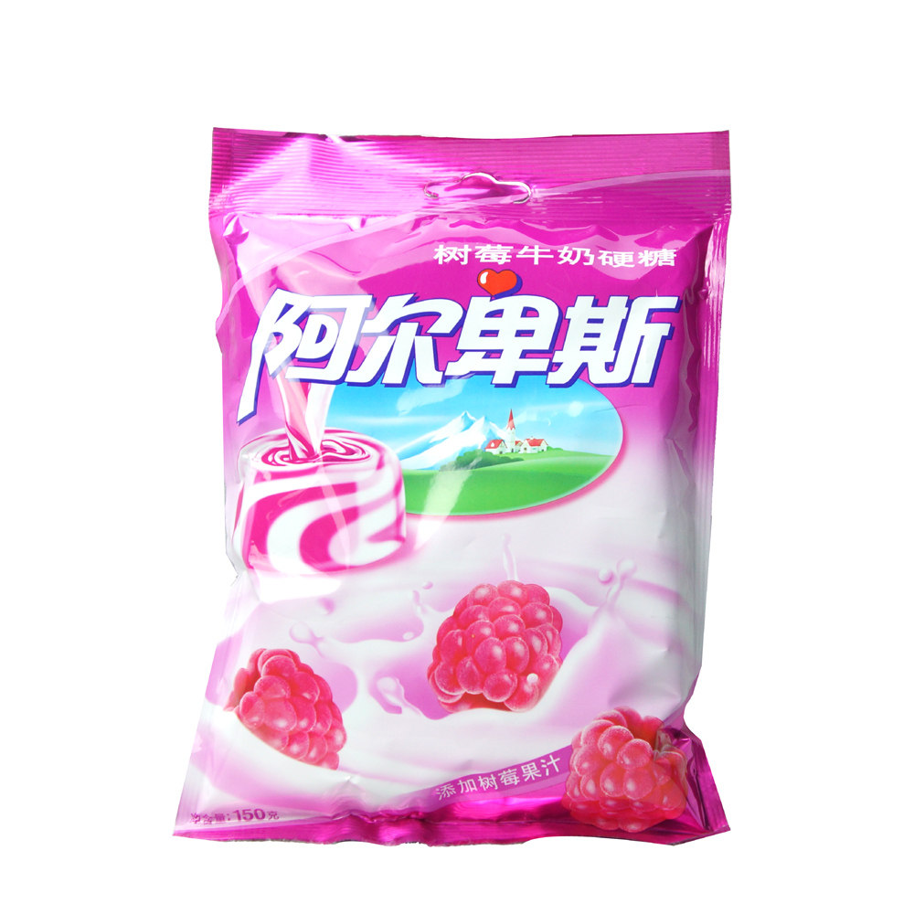 【天猫超市】阿尔卑斯 树莓牛奶硬糖150g/袋 甜蜜美味滋味
