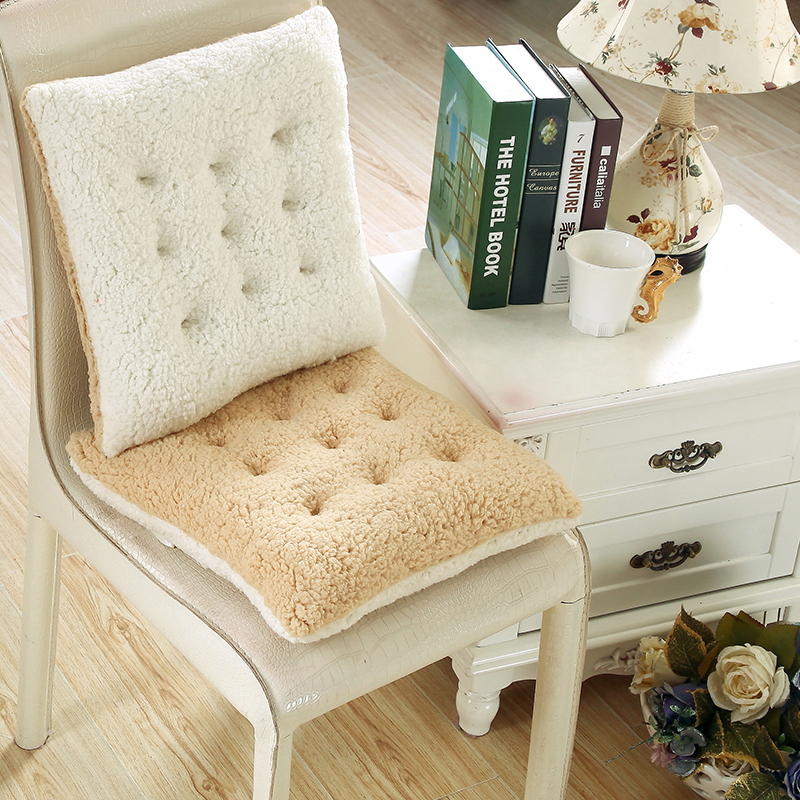 Lamb Suede Cushion Autumn Winter Thickening Chair Cushion Student Sofa Cushion Floating Window Cushion Office Floor Mat