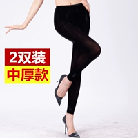 Legging vớ mùa xuân và mùa thu dày phần chín điểm màu đen thịt chống móc thậm chí không chân 9 điểm ngày cashmere cashmere tất 