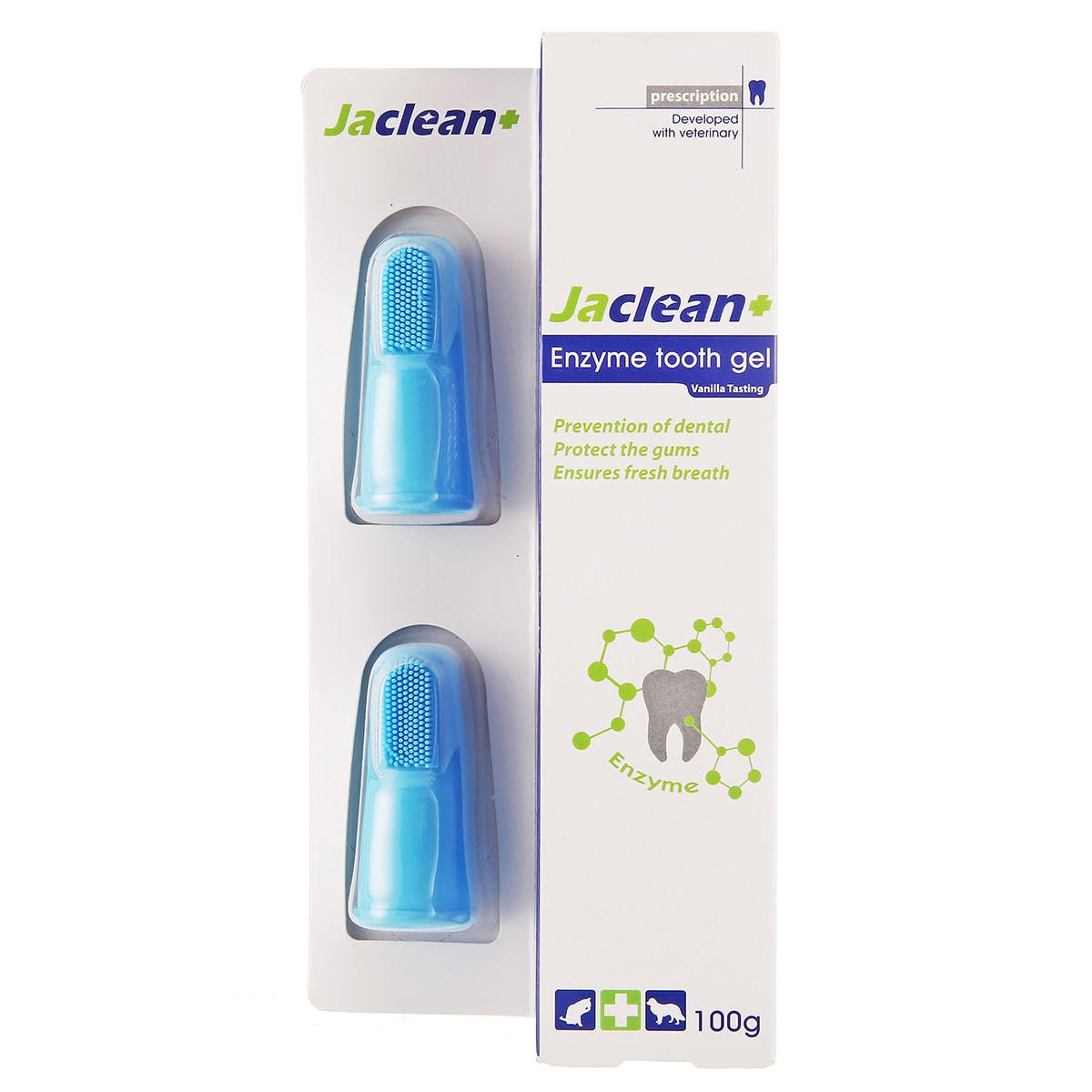 波奇网 宠物用品雅各仕酵素凝胶套装100g/支护齿凝胶+指刷2个