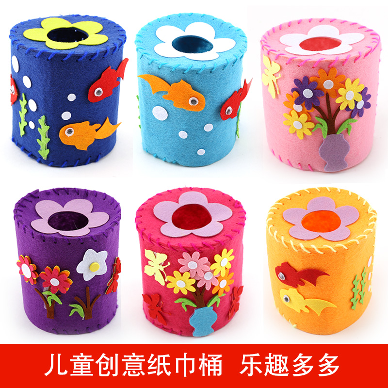 Cut-free non-woven fabric extractable toilet paper bucket box paper towel sleeve children's handmade diy production materials 19