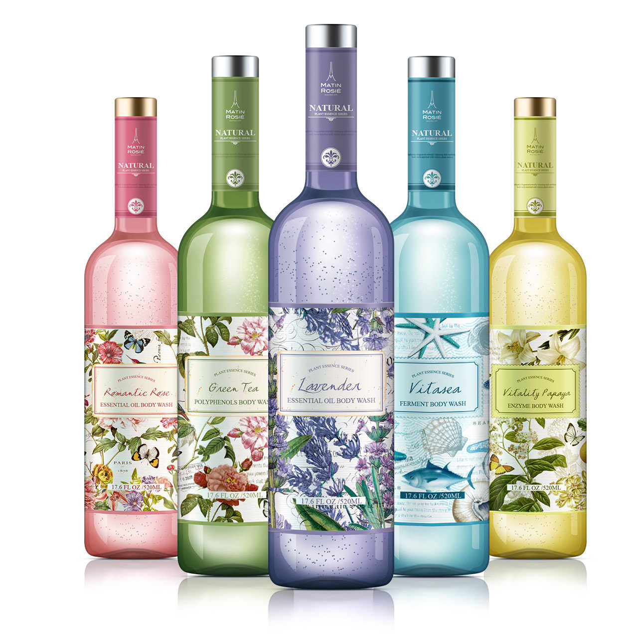 玛汀露丝法国植物精油香氛沐浴乳 莹润滋养控油洁净沐浴露