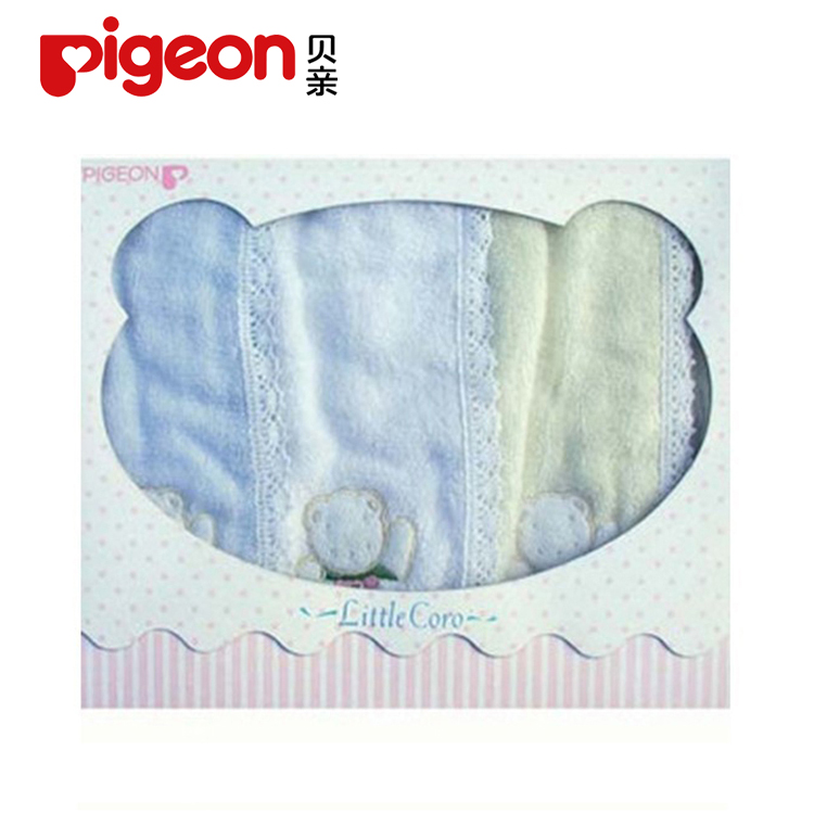 贝亲Pigeon 棉方巾手帕婴儿毛巾宝宝口水巾洗脸毛巾 LA11三条装