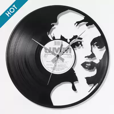 Italy imported wall clock creative clock living room decoration goddess monroe vinyl record disc retro clock 30cm