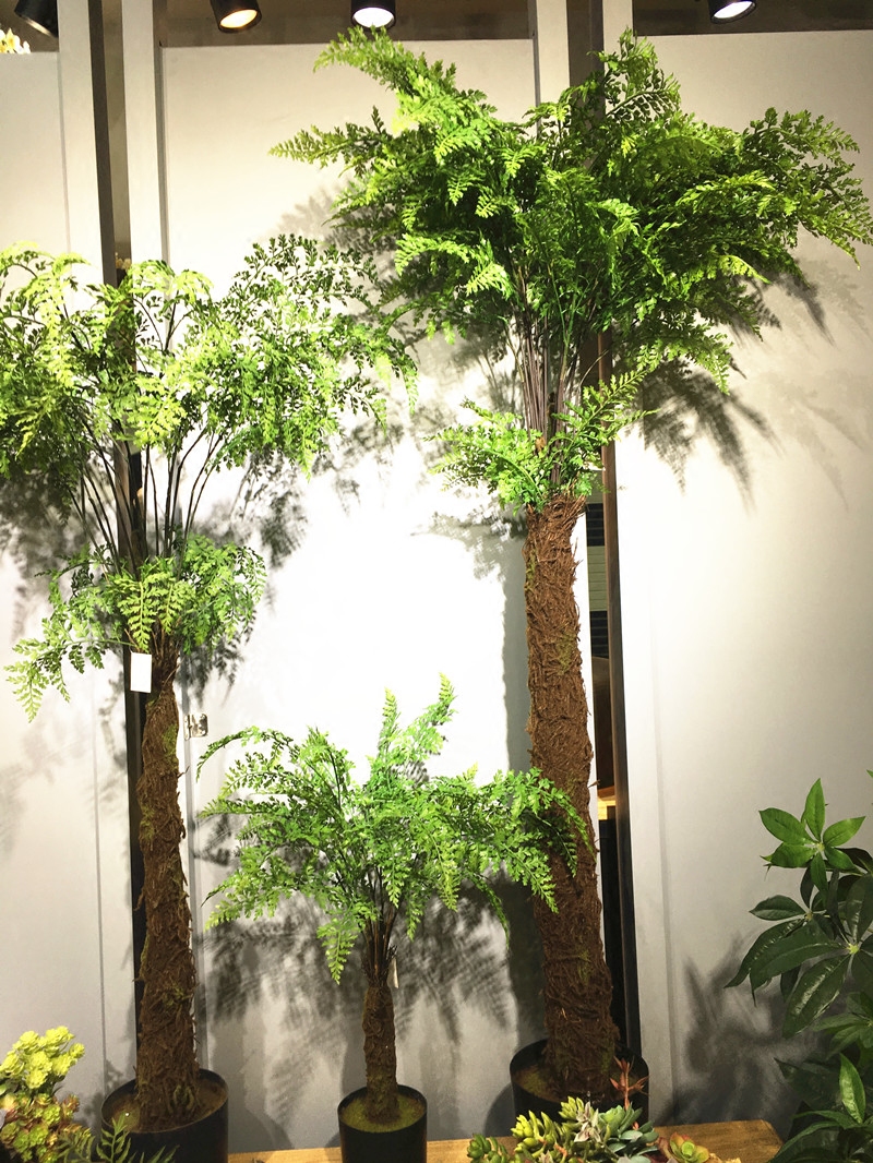爆款仿真沙羅樹盆栽樣板房室內落地蕨類原始森系北歐