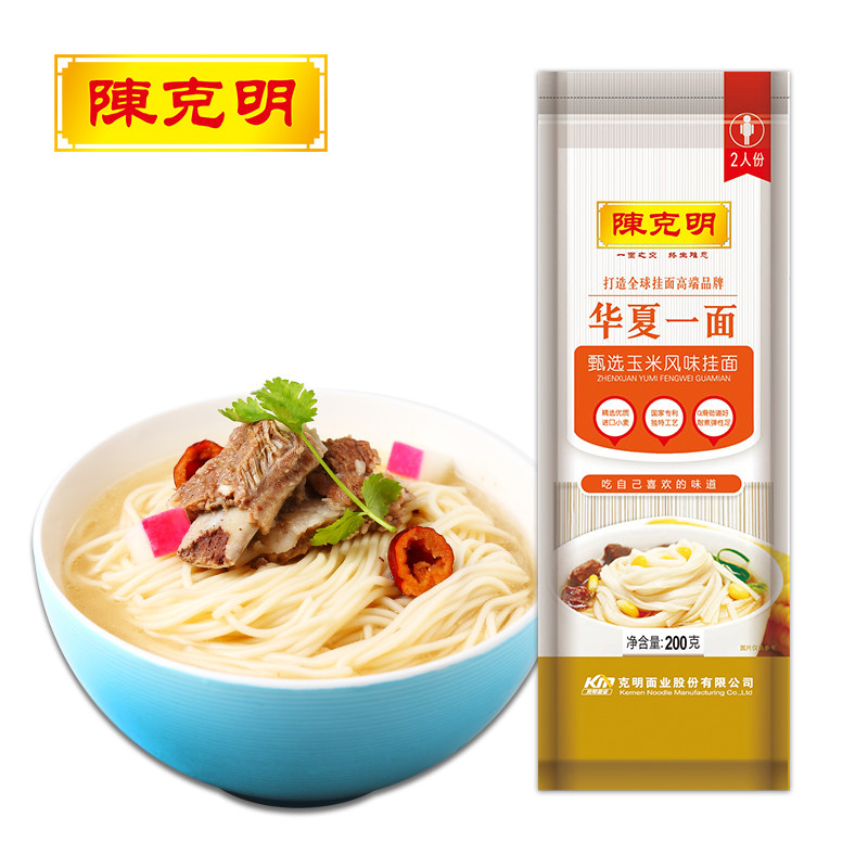 【天猫超市】陈克明华夏一面玉米风味面条 200g 二人份方便面
