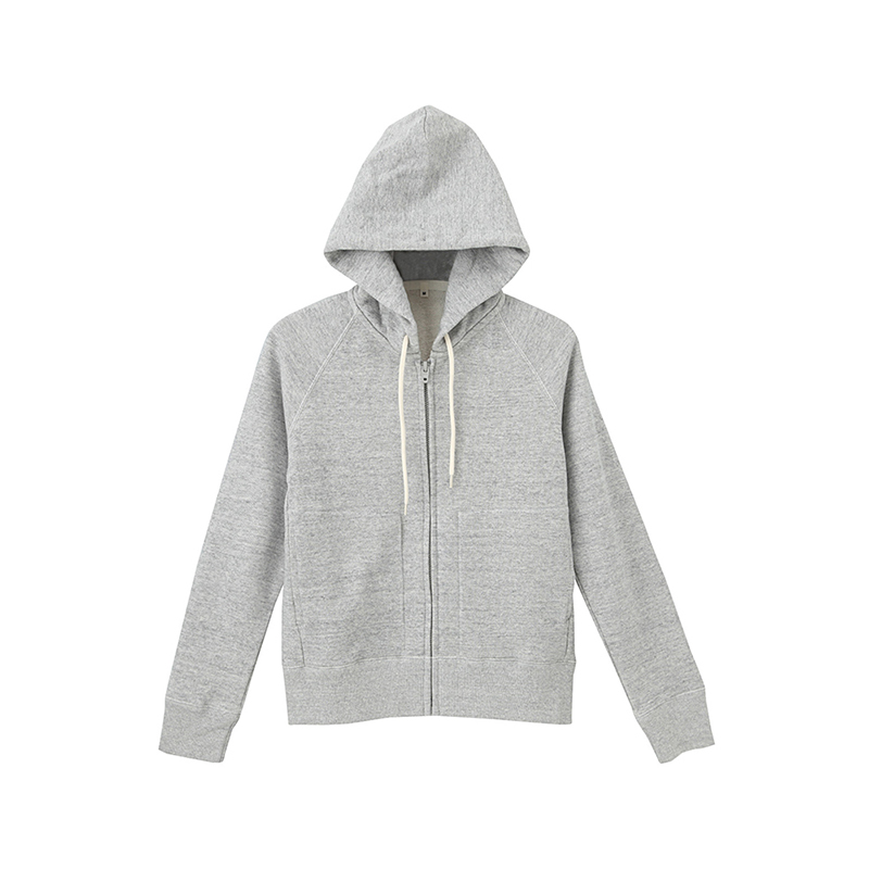 无印良品MUJI 女式 棉吊编毛圈拉链连帽衫