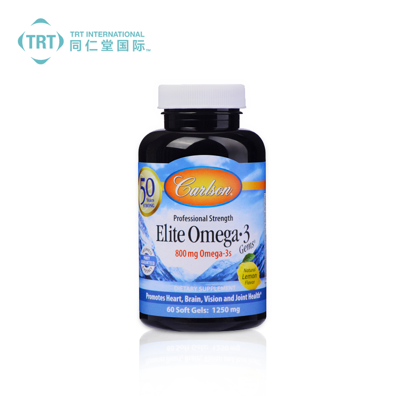 顺丰包邮美国carlson omega-3挪威深海鱼油胶囊降血脂关节炎60粒