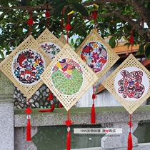Kindergarten hanging ornaments shopping mall ceiling Sky creative bamboo woven products hanging corridor environmental layout materials