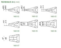 Japanese white light suction nozzle N60 suction nozzle A5054 heating core B5184 filter tube FR4001 for soldering gun A5016