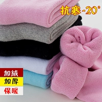 Mùa đông dày của phụ nữ vớ cotton cộng với nhung siêu dày khăn ấm ống vớ mẹ già vớ cotton mùa thu và vớ nam mùa đông tất 