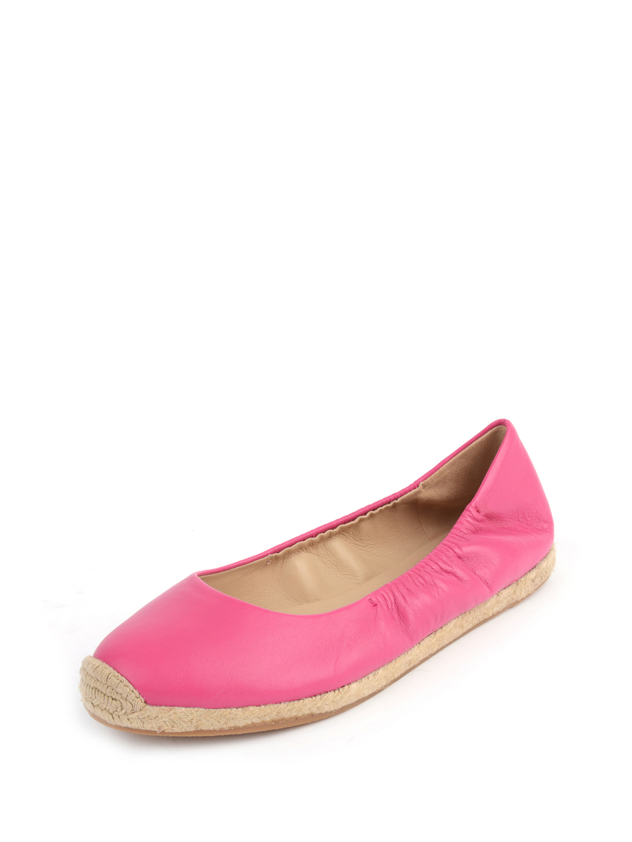 Via Spiga|粉色松紧草编平鞋