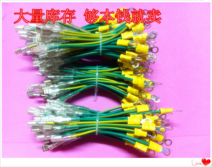 4 8 thickened insertion spring line 10cm plus yellow RV2-4 0 5 squared yellow green grounding line 4 8 connecting thread